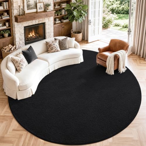 Keeko Round Area Rug 4ft for Living Room Bedroom, Soft Washable Circle Rug by Keeko