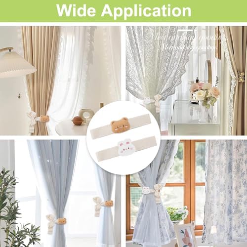 Cute Cartoon Animal Curtain Tiebacks 4Pcs Drape Rope Holdbacks - Image 7