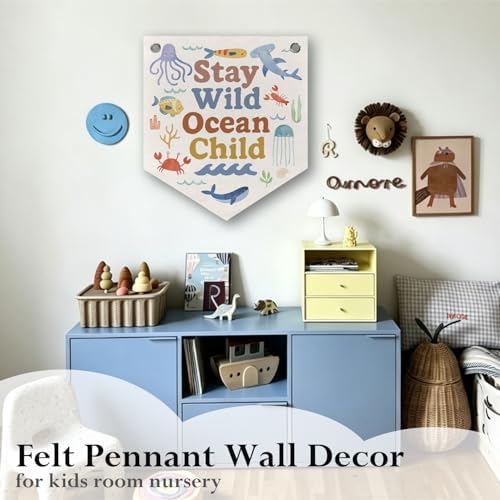 Ocean Coastal Animals Nursery Room Playroom Decor Banner Pennant Kid Banner Flag - Image 2