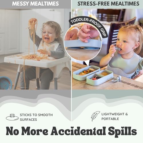 Baby Travel Feeding Set with Silicone Suction Plates - Image 4