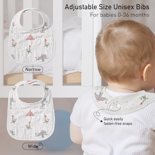 Muslin Bibs for Baby Boy, Adjustable Fit for Drooling and Teething Toddler - Image 5