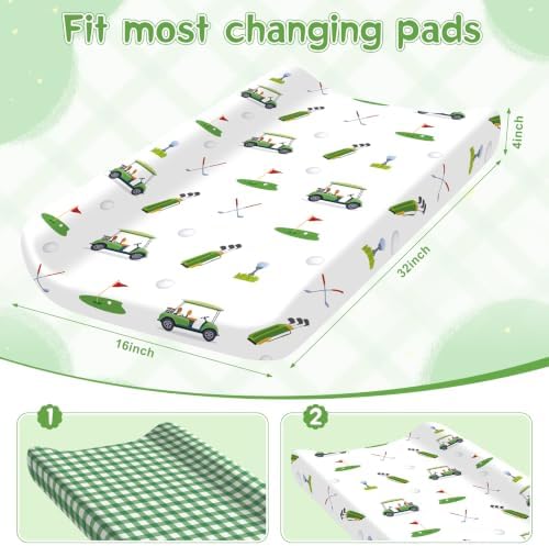 2 Pack Golf Baby Changing Pad Covers - Image 2