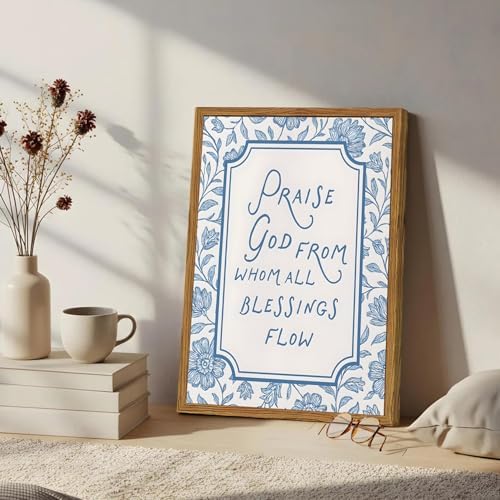 Framed Christian Wall Art, Bible Verse Praise God From Whom All Blessings Flow - Image 2