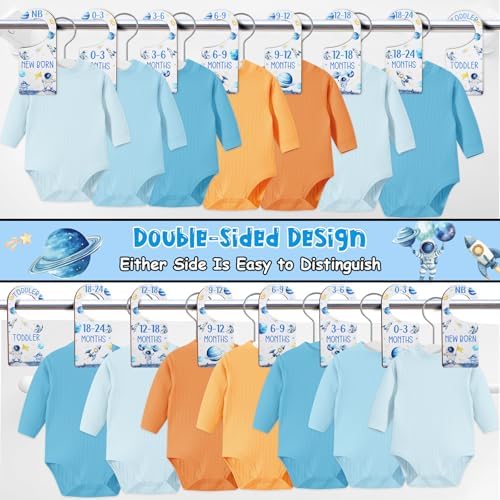 Baby Closet Dividers 8PCS, Outer Space Themed Wooden Double-Sided Clothes Size - Image 5