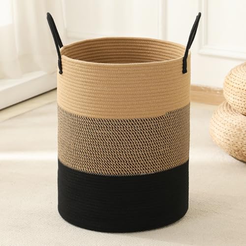 Laundry Basket Hamper Tall Rope Storage Woven by AMTOTAM