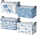 4pcs Christmas Storage Basket Fabric Laundry Baskets by Bulyoou