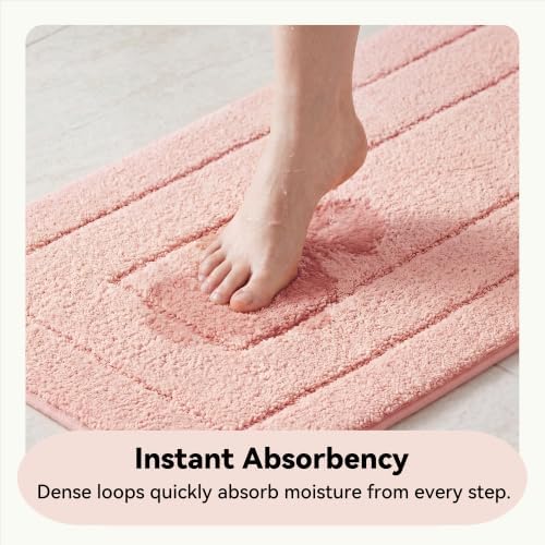 GRANNY SAYS Pink Bathroom Runner Rug 24" x 59", Soft Microfiber Bath Mat - Image 3