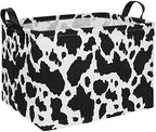 Rectangle Cow Basket Cow Print Storage Bins Cute Canvas Organizer Bin by DDBASKET
