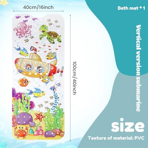 Baby Bath Mat 40x16in Cartoon Kids Bathtub Mat Non Slip - Image 6