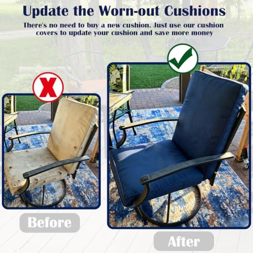 Outdoor High Back Dining Chair Cushions Cover 4-Pack - Image 6
