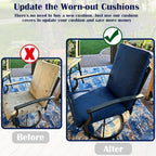 Outdoor High Back Dining Chair Cushions Cover 4-Pack - Image 6