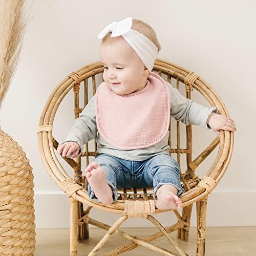 Konssy 8-Pack Muslin Baby Bibs, Adjustable Fit - Image 3