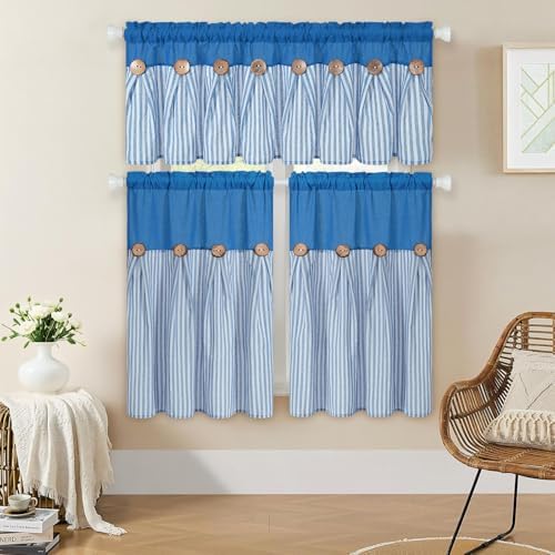 ASPMIZ Linen Kitchen Curtains 36 Inch Length, Farmhouse Kitchen Window Curtain - Image 3
