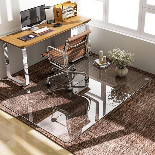 GLSLAND 36"x55" Tempered Glass Office Chair Mat, Hard Floor Mat - Image 7