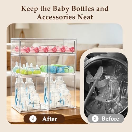 Baby Bottle Organizer 5 Pack Baby Bottle Storage Organizer Clear Bottles - Image 4