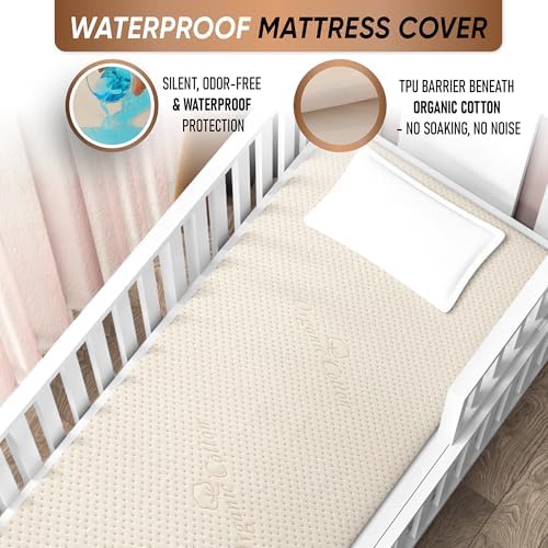 Organic Cotton Crib Mattress Protector – Waterproof – Soft 380 GSM Organic - Image 4