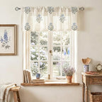 Floral Kitchen Valances for Windows, Farmhouse Linen Sheer Window Valance for - Image 3