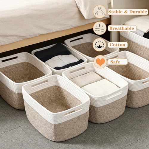 6 Pack Woven Rope Baskets, 12.6"×9"×7.8" Storage Bins - Image 5