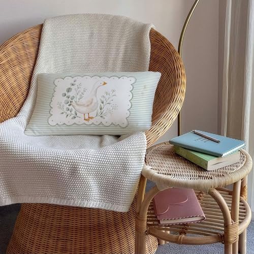 Sage Green Goose Nursery Decor Throw Pillow Cover 12x20 Pillowcases - Image 5