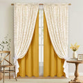 ASPMIZ Linen Curtains for Living Room Double Layer Curtains by ASPMIZ