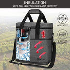 opux Insulated Wine Cooler Bag, Leakproof 6 Bottle Tote Carrier - Image 2