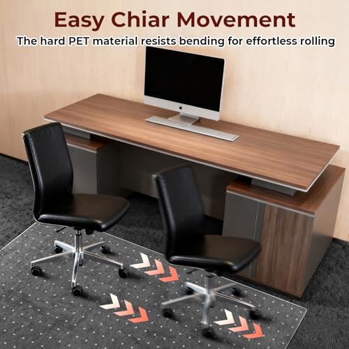 AiBOB Office Chair Mat for Carpet, Easy Chair Movement Hard Clear Carpet Chair - Image 6