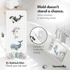 homerella Bathtub Mat Non Slip Kids 40x16 Baby Bath Mat Non Slip Anti Mold - Image 3