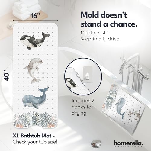 homerella Bathtub Mat Non Slip Kids 40x16 Baby Bath Mat Non Slip Anti Mold - Image 3