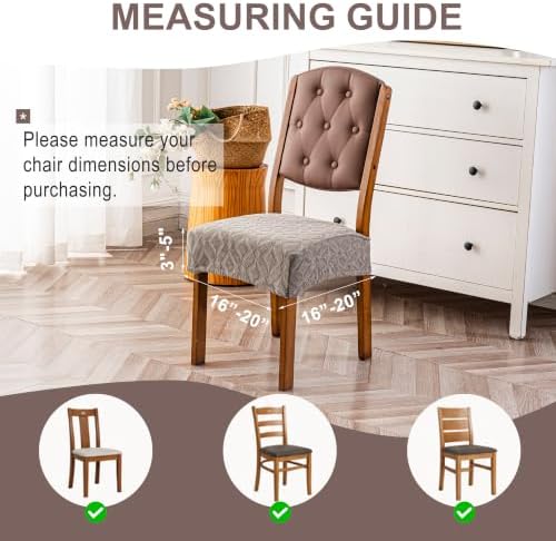 Genina Waterproof Chair Covers Set of 6, Dining Chair Cover - Image 3