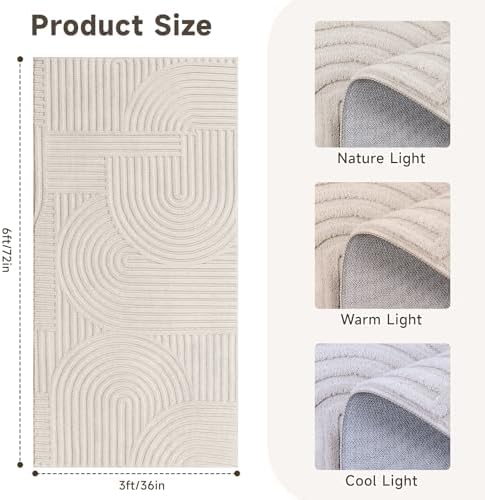 Pauwer 3x6 Area Rugs for Living Room, Modern Non Slip Washable Rug - Image 2