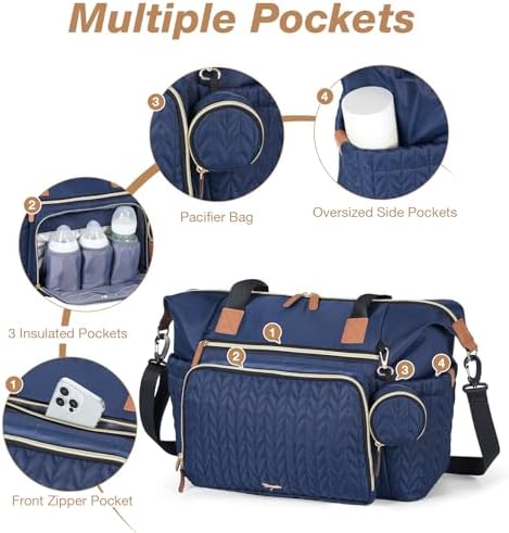 Diaper Bag Tote, Large Baby Hospital Bag - Image 4