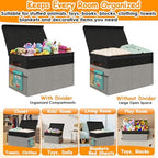 Large Toy Storage Box with Lid, Toy Chest with Divider, Foldable Organizer - Image 6