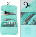 Hanging Toiletry Bag for Women, Portable Mint Green Travel Summer Beach Bag - Image 3