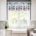 Christmas Kitchen Curtains and Valances Set, Snowman Cardinal Window Treatments - Image 2