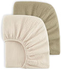 Bearmoss Muslin Crib Sheets 100% Cotton Baby Crib Sheets Fitted by Bearmoss