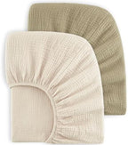 Bearmoss Muslin Crib Sheets 100% Cotton Baby Crib Sheets Fitted by Bearmoss
