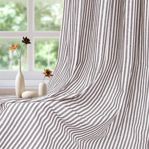 ASPMIZ Cotton Linen Farmhouse Curtains Boho Rustic Button Panel, Country Window - Image 4