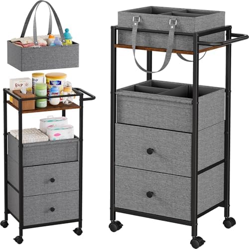 3In1 Modanais Baby Diaper Caddy Organizer Cart by HomeOrganizersandStorage