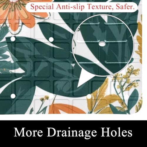 Bath Tub Shower Mat, Washable Bathtub Floor Mats, Suction Cups and Drain Holes - Image 2