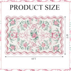 Drydiet Rug Boho Area Rugs 4'x6' Cute Sweet Scalloped Throw Rugs Aesthetic Soft - Image 2