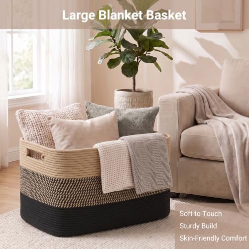 108L Extra Large Rectangle Laundry Hamper, Jute/Black - Image 3
