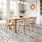Nakagishi Black Rug Living Room Rugs: 9x12 Machine Washable Boho Large Neutral - Image 6
