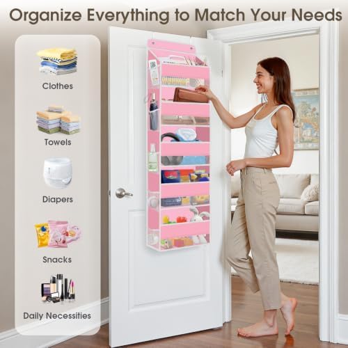 2 Pcs Over The Door Organizer Large Capacity Hanging Storage Room Organizer - Image 6