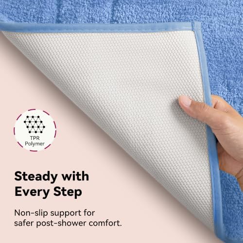 GRANNY SAYS Blue Bathroom Rug 20" x 32", Non-Slip Microfiber Bath Mat - Image 5