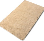 Yeaban Chenille Ivory Cream Bathroom Rug 30"x50", Non-Slip Rubber Backing by Yeaban