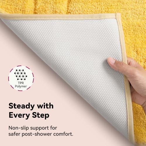 GRANNY SAYS Yellow Bathroom Rug 36" x 24", Non-Slip Microfiber Bath Mat - Image 4