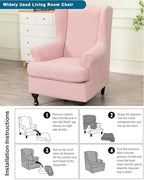 CRFATOP Wingback Chair Covers Stretch Armchair Slipcovers - Image 6