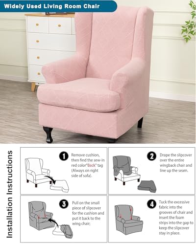CRFATOP Wingback Chair Covers Stretch Armchair Slipcovers - Image 6
