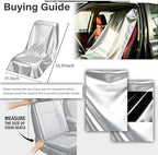 Car Seat Sun Shade Cover, Titanium Silver Front Seat Covers - Image 5