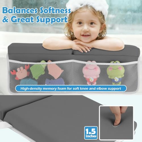 Baby Bath Kneeler and Elbow Rest Pad Set, Dark Gray - Image 4